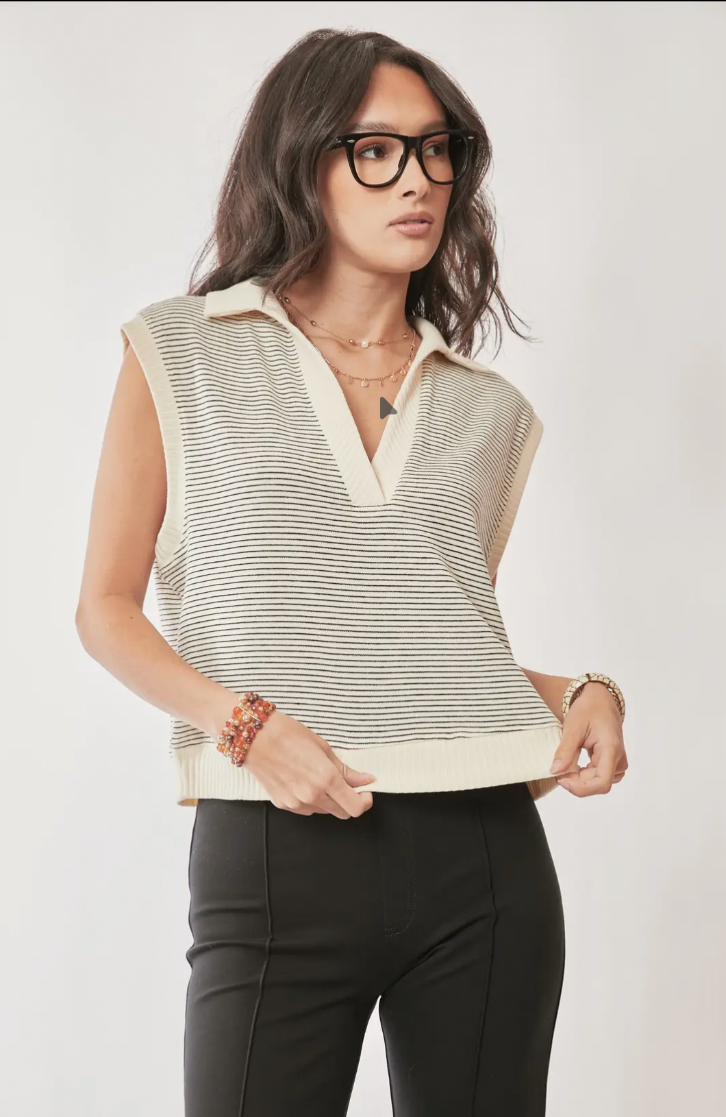 French Terry Boxy Fit Sweater Vest