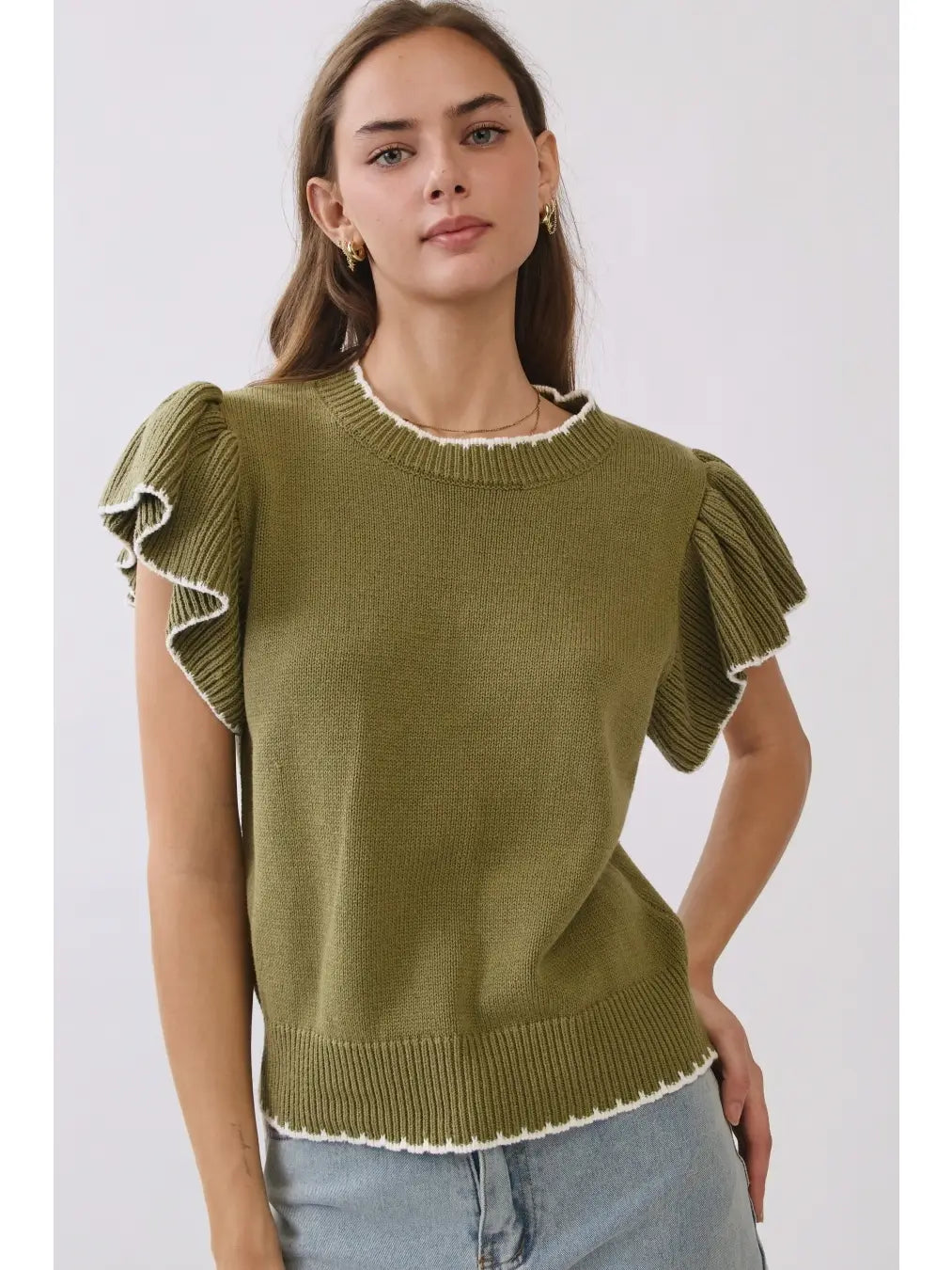 Ruffled Knit Top