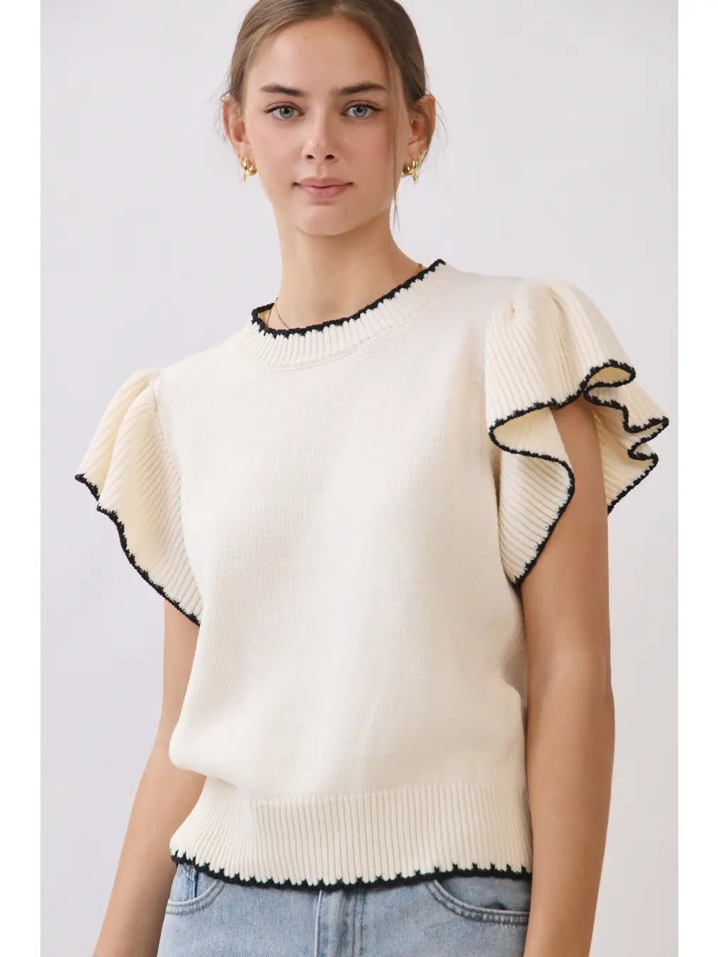 Ruffled Knit Top