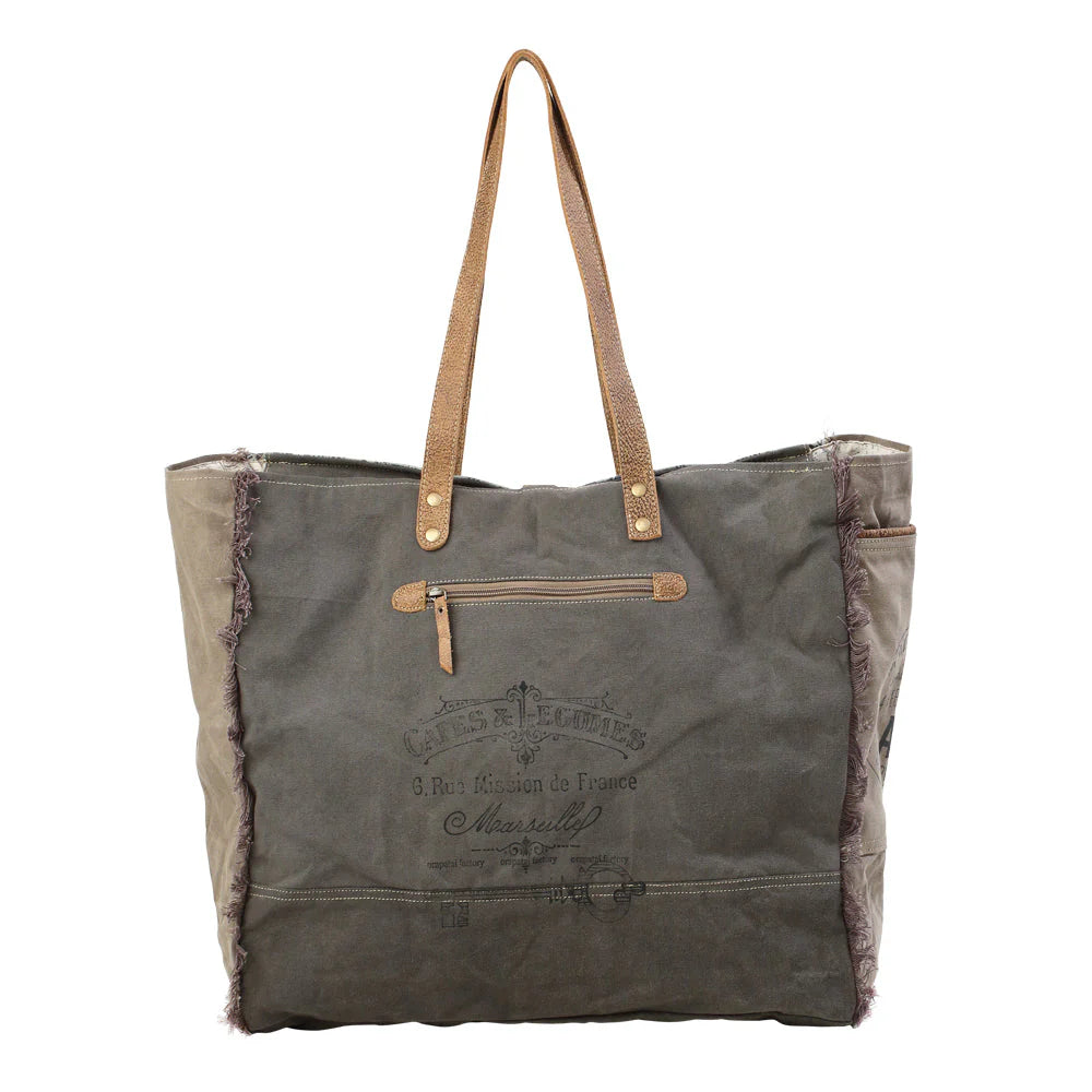 Green Floral Print Weekender Bag- 1192