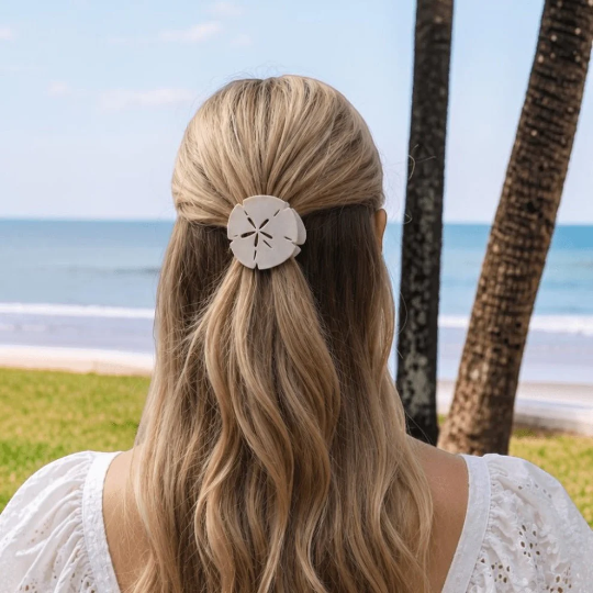 Tiny Sand Dollar Hair Clip