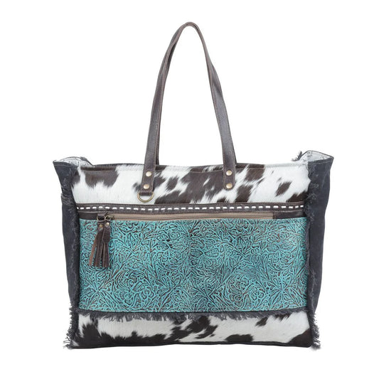 Sea Grass Canvas & Hairon Bag- 4739