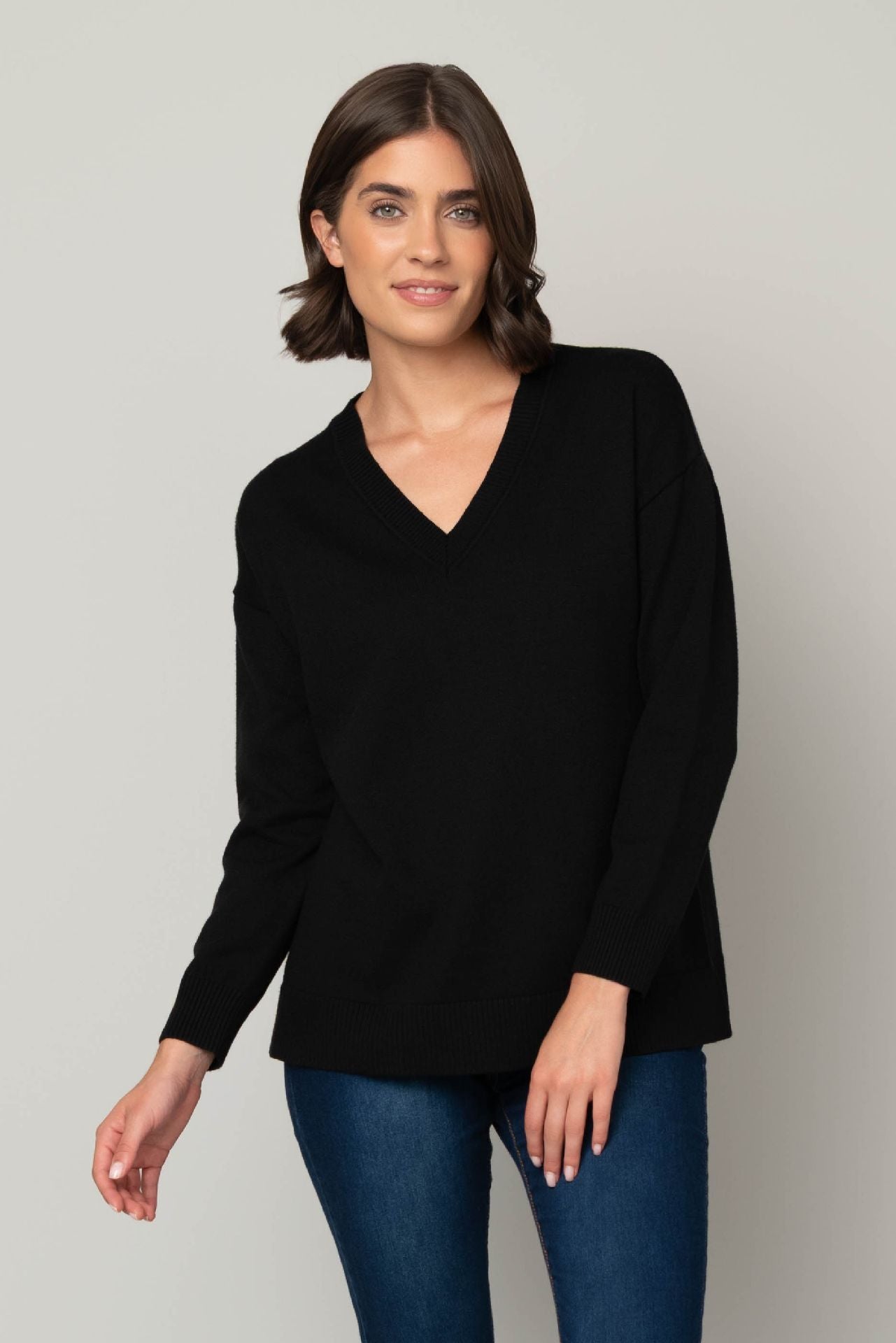 Jersey Stitch V-Neck Sweater