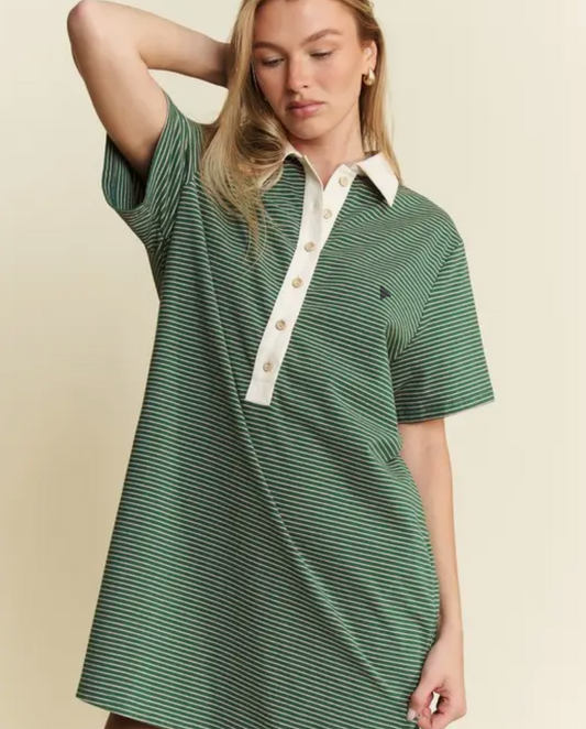 Pin Striped Button Down Dress