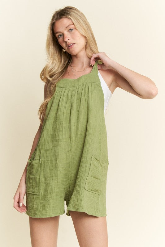 Square Neck Wide Leg Romper Curvy