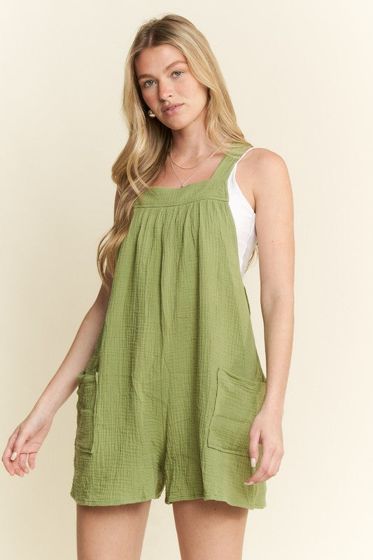 Square Neck Wide Leg Romper Curvy