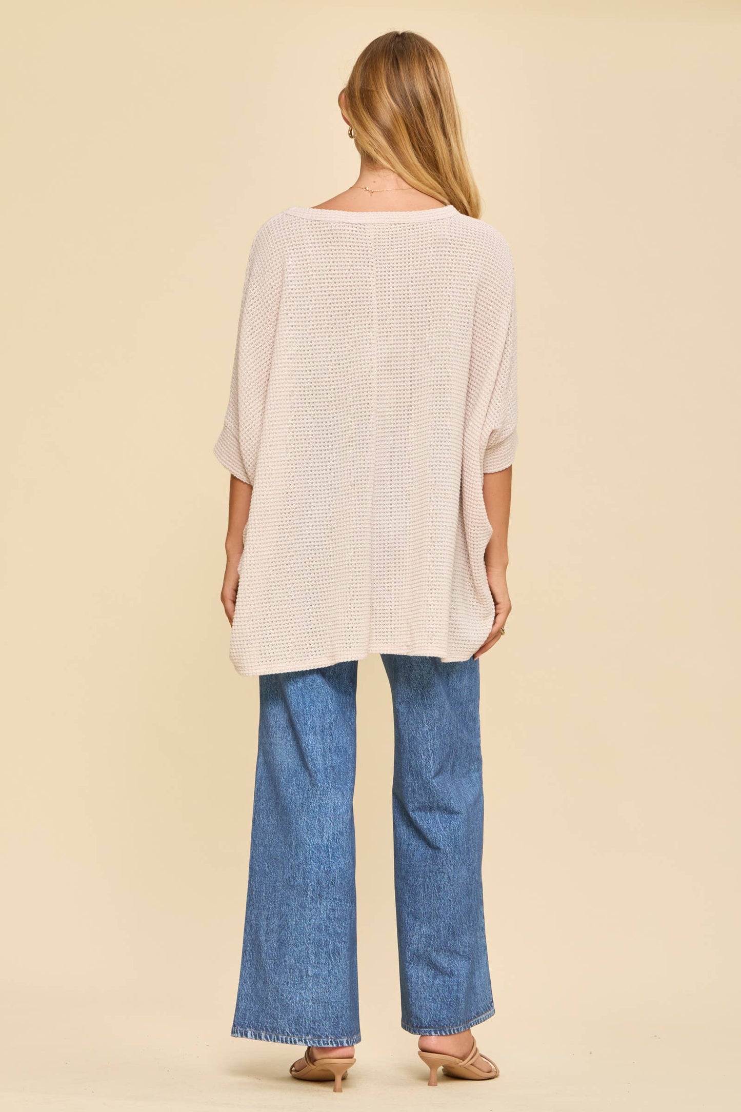 Oversized Crochet Knit Poncho Top