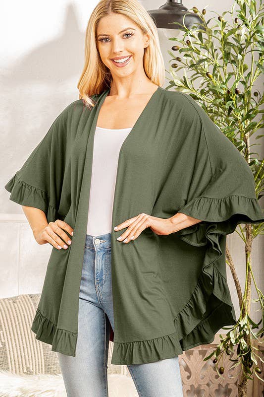 SOLID OPEN CARDIGAN