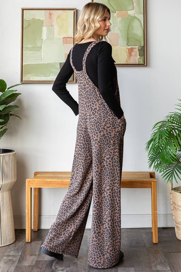 Animal Print Overall Jumpsuit J5891