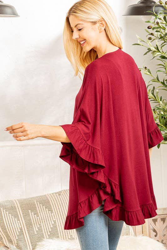 SOLID OPEN CARDIGAN