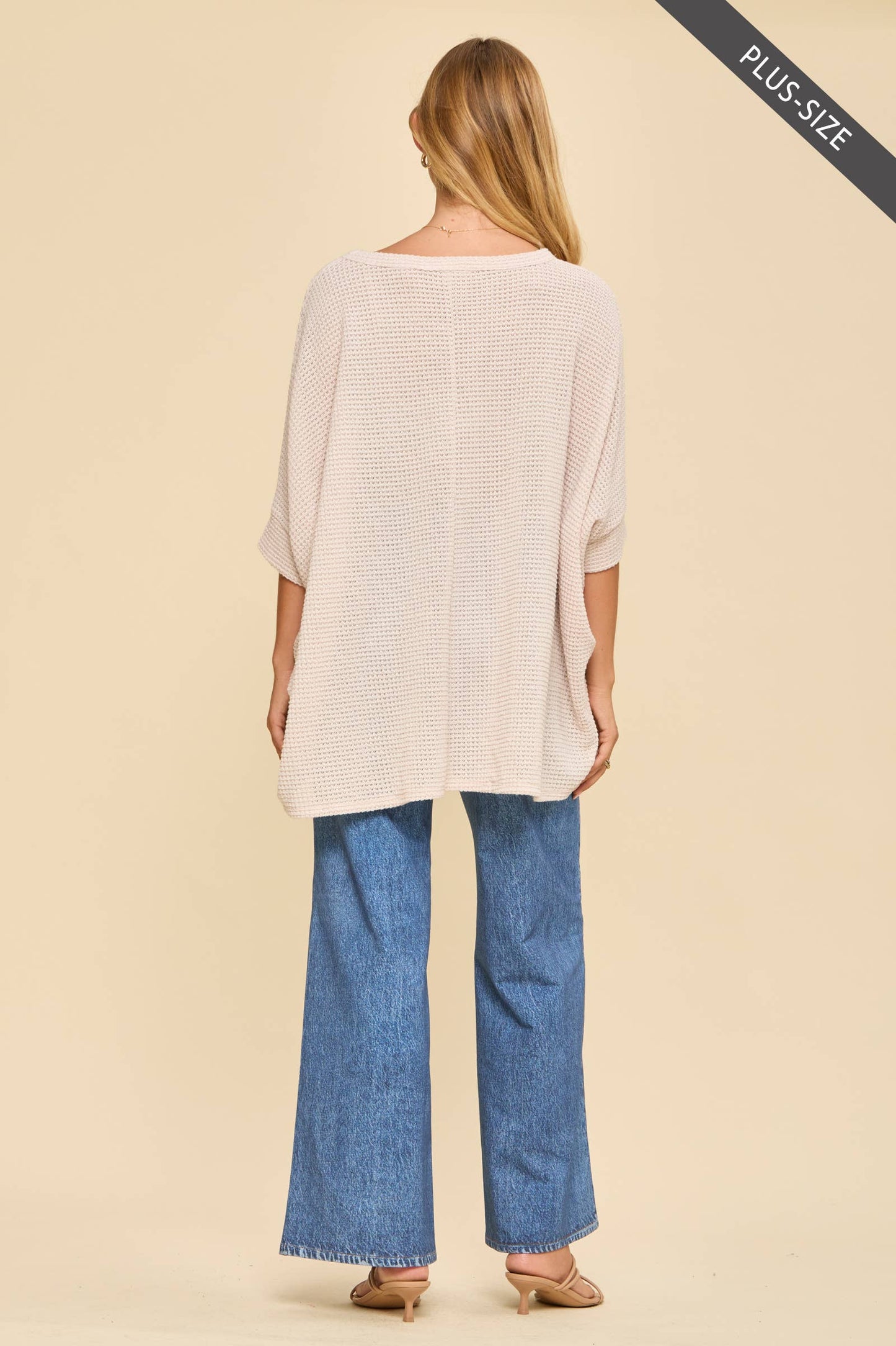Curvy Oversized Crochet Knit Poncho Top