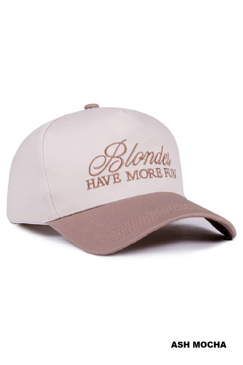 ‘Blondes Have More Fun’ Two Tone Canvas Cotton Cap