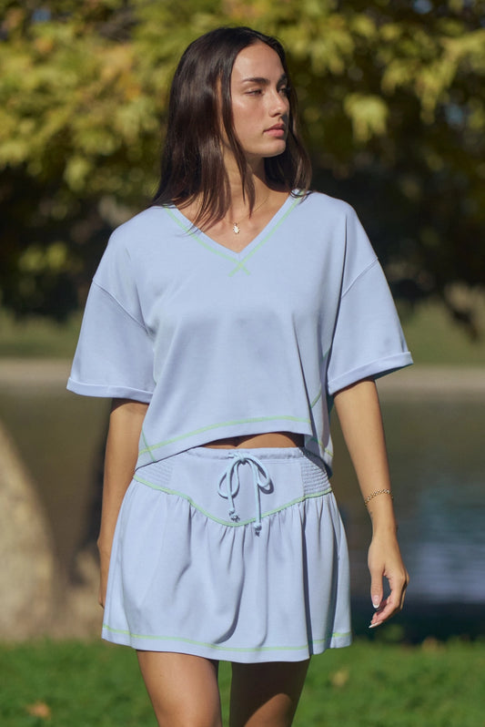 V Neck Skort Set