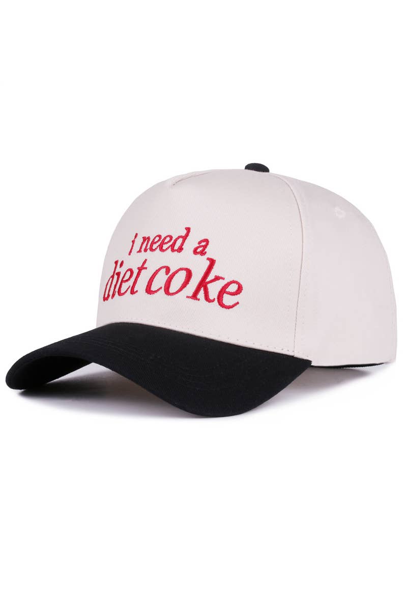 ‘I Need A Diet Coke’ Canvas Cotton Cap