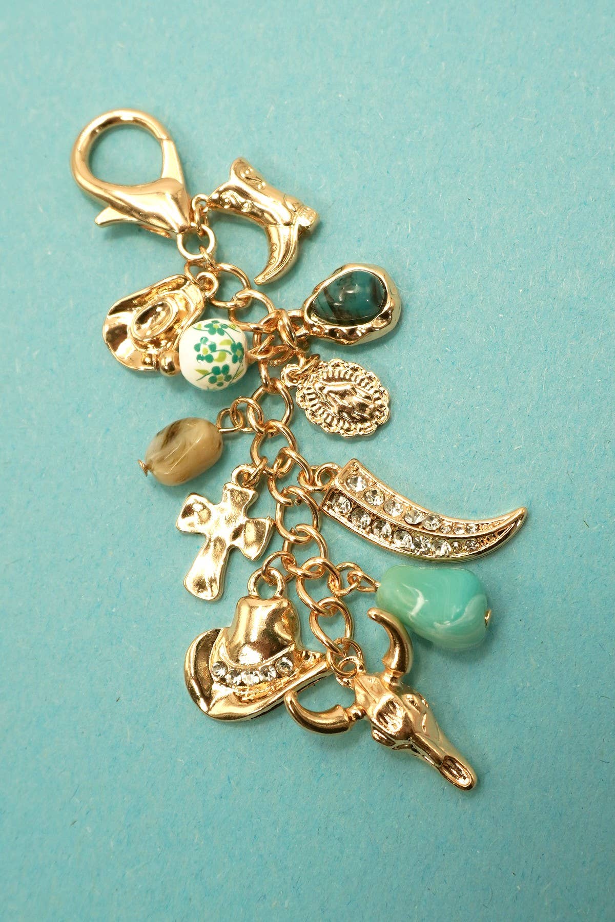 Western Porcelain Cowboy Bag Charm