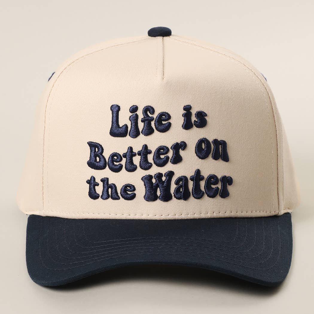 ‘Life is Better on The Water’ Embroidered Trucker Hat