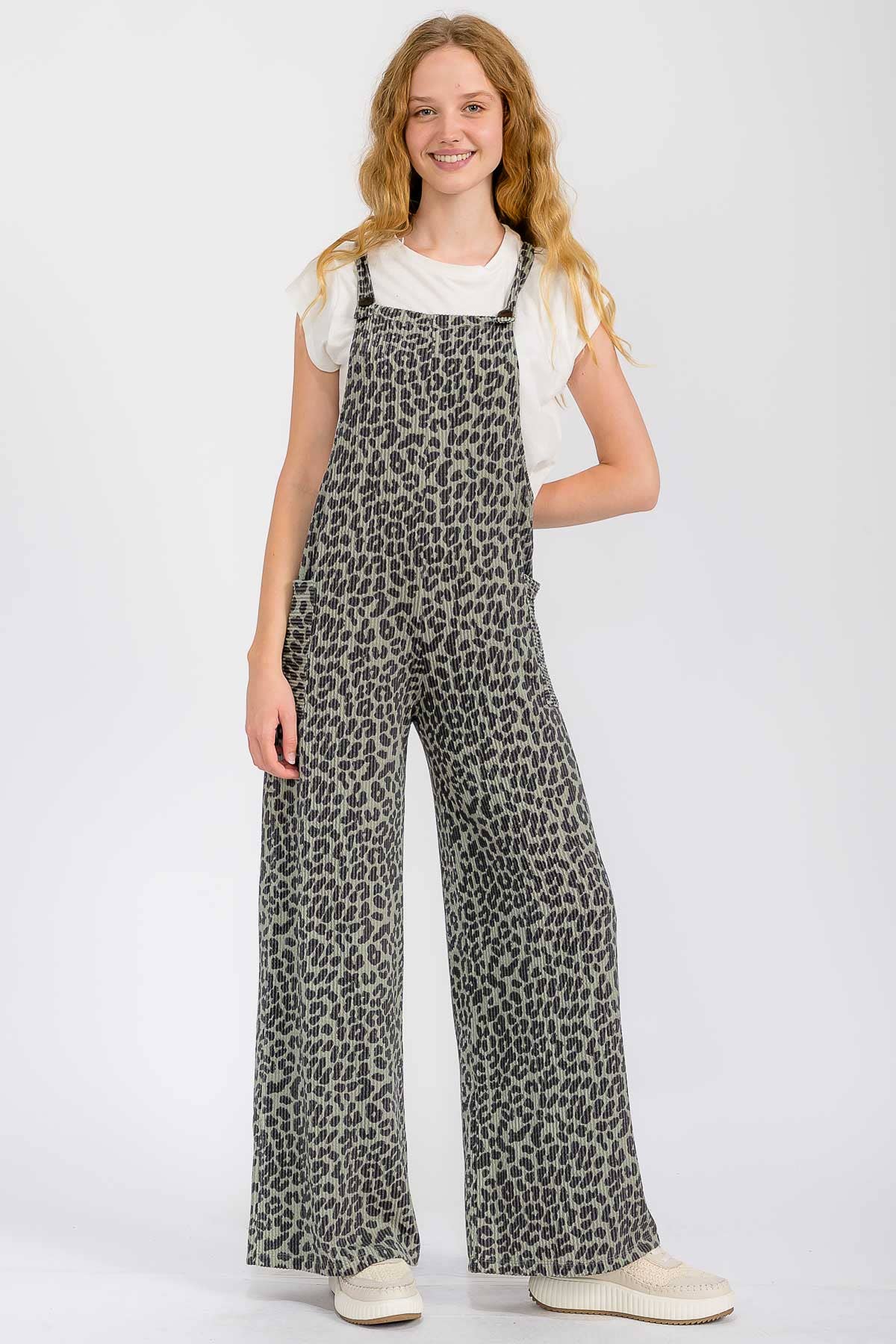 Animal Print Overall Jumpsuit J5891