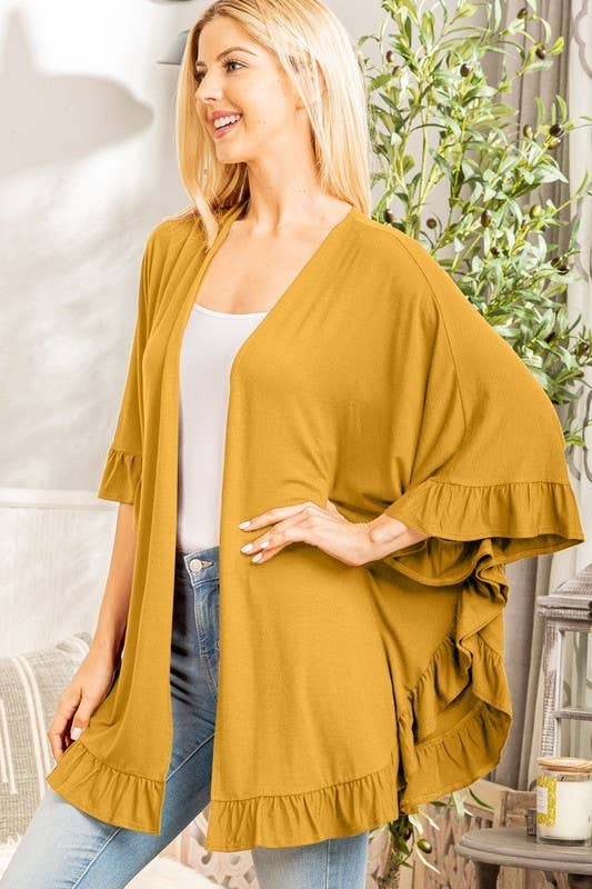SOLID OPEN CARDIGAN