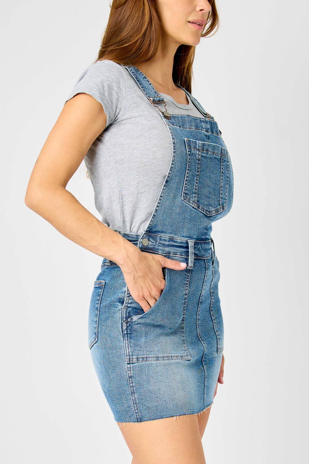 HW Raw Hem Overall Skirt - PLUS