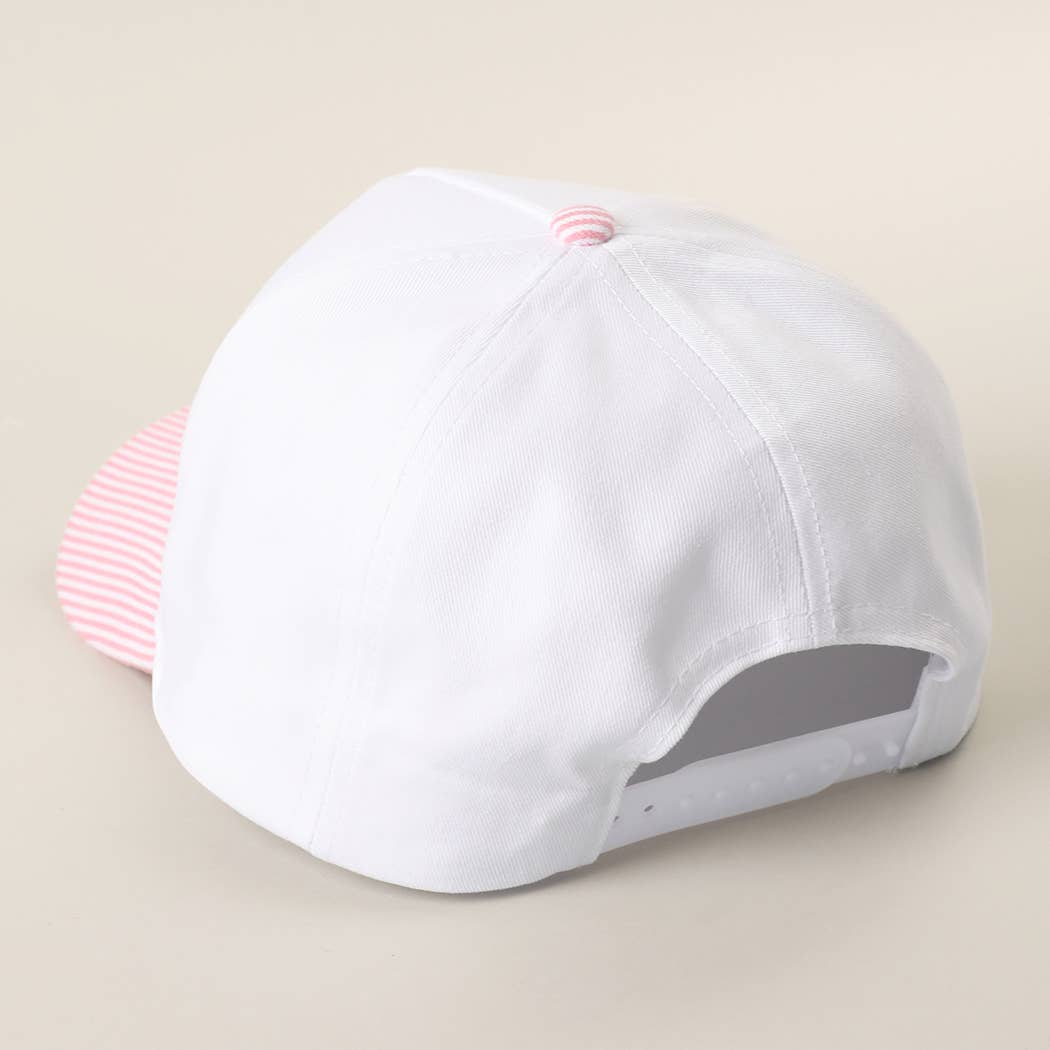 ‘Drinks Well With Others’ Embroidered Seersucker Hat
