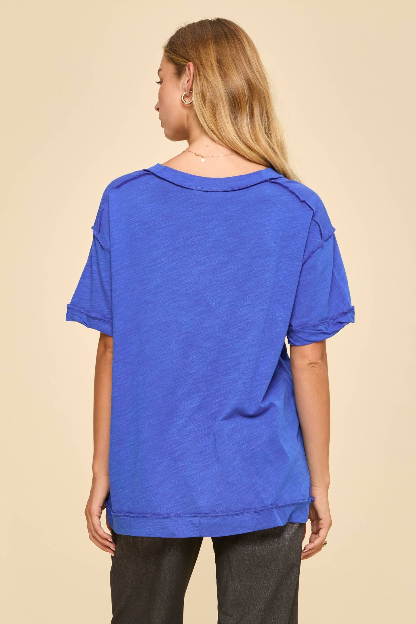 V-Neck Cotton Knit Top