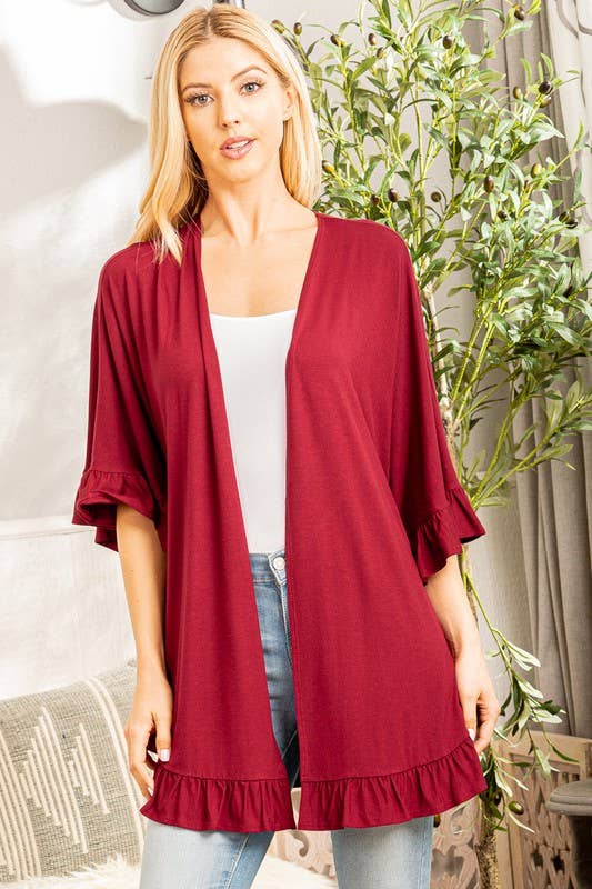 SOLID OPEN CARDIGAN