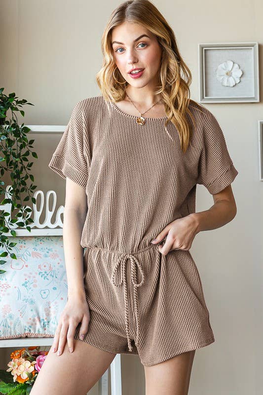 SOLID URBAN RIBBED ROMPER