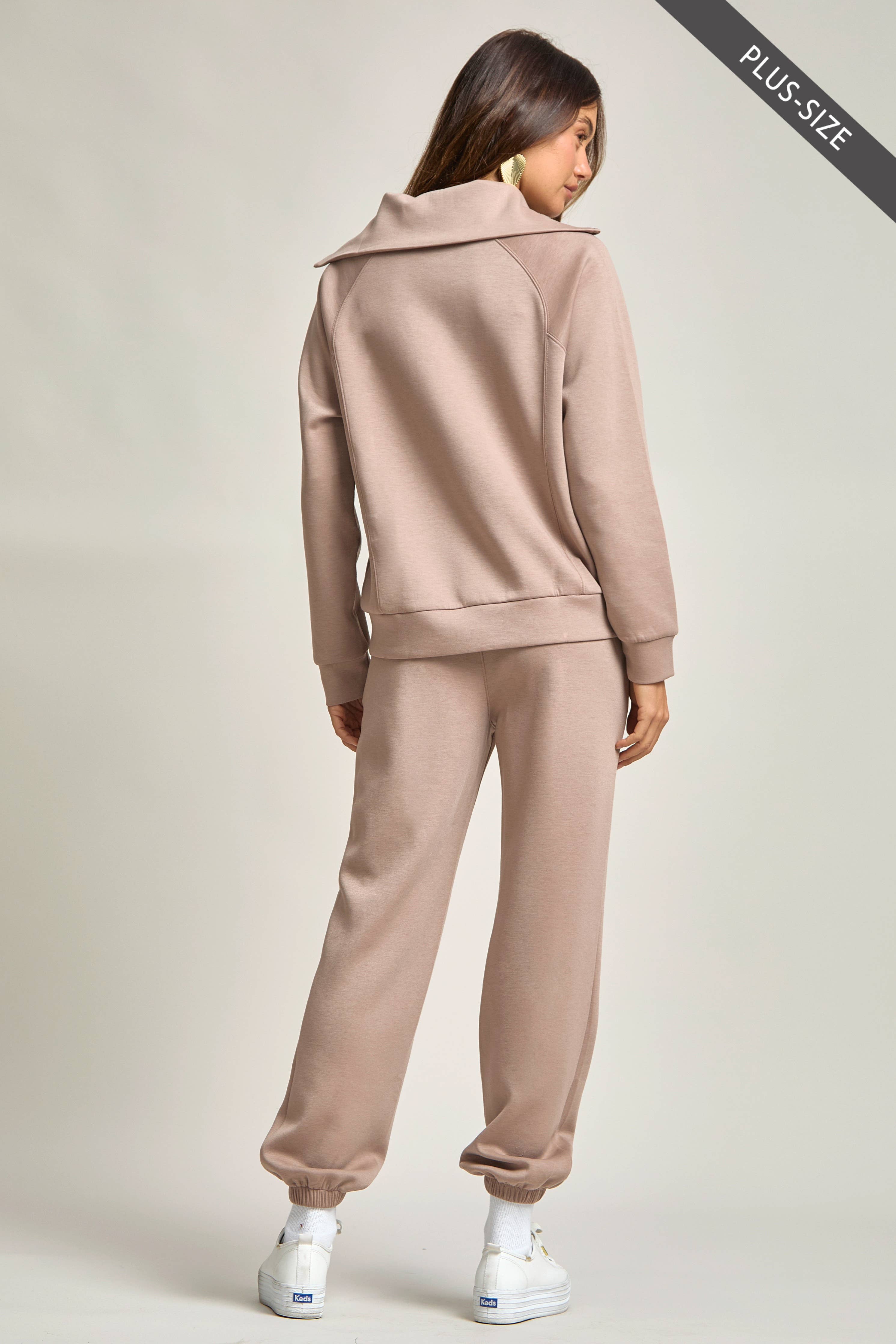 PLUS SIZE Quarter Zip Pullover + Jogger Modal Travel Set