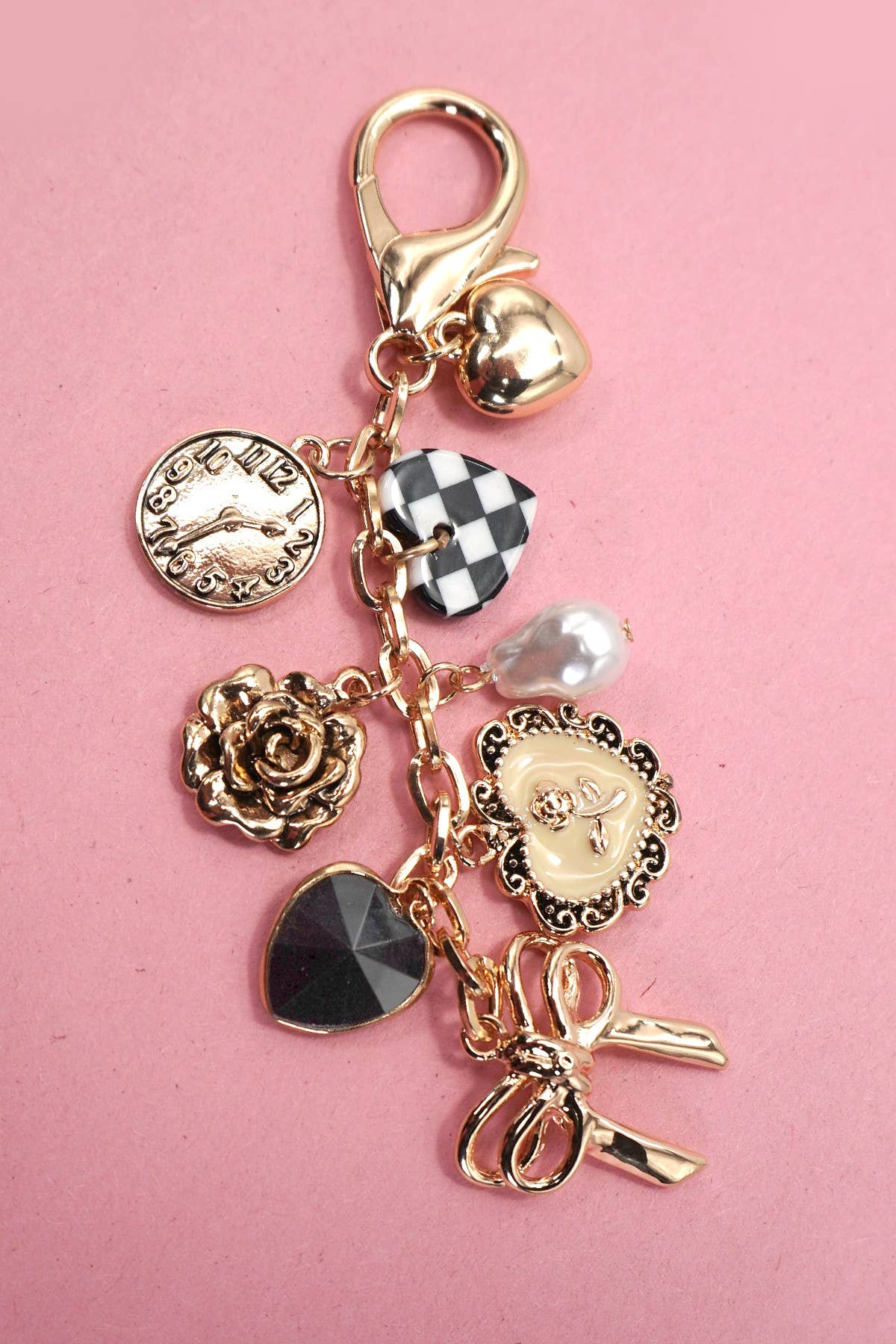 Bow Checker Bag Charm